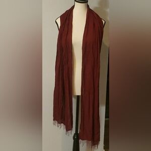 Maroon Scarf Wrap Beaded Fringe